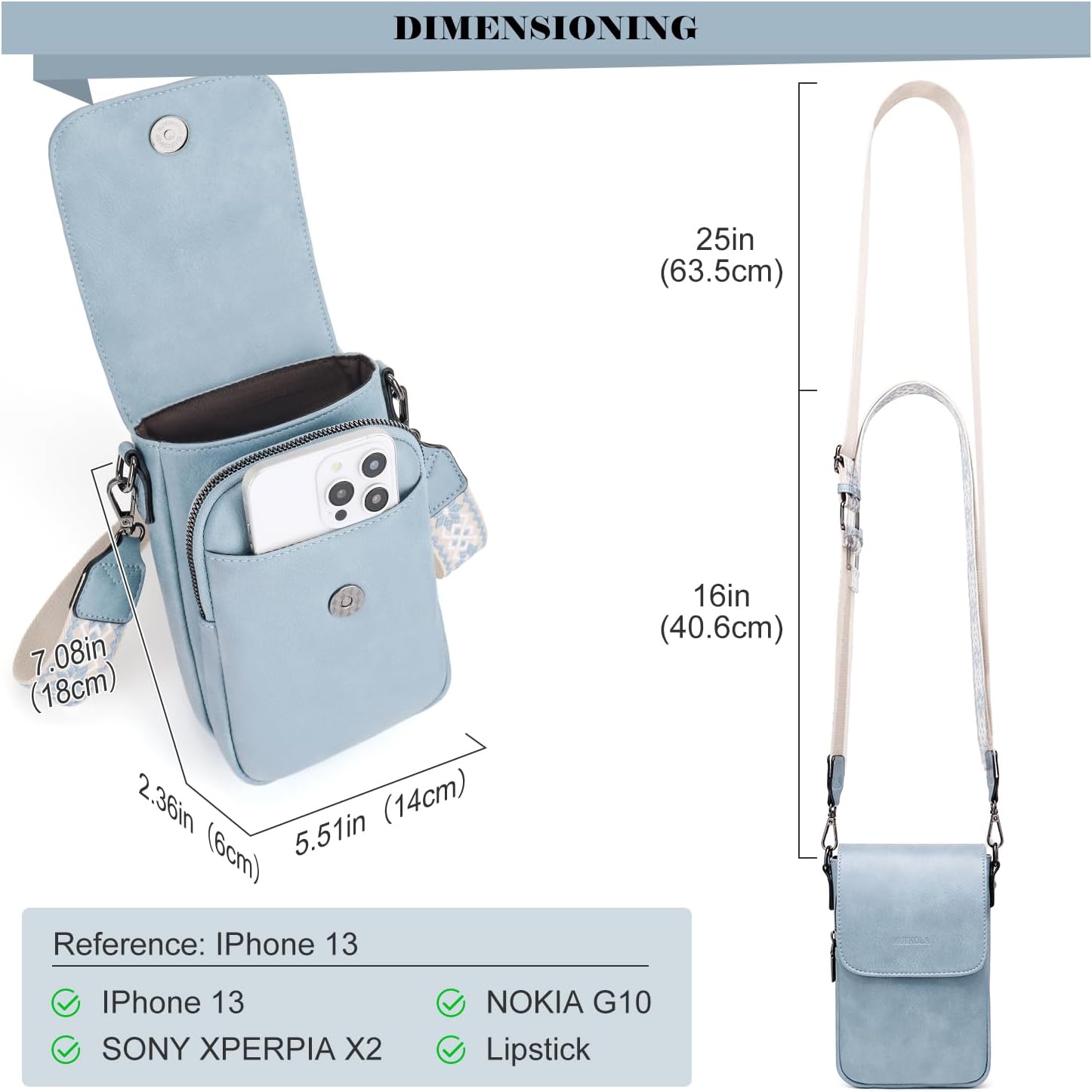 Thumbnail 4 de MUIIKOLA Handytasche zum Umhängen mit RFID-Blockierung und Geldbörse