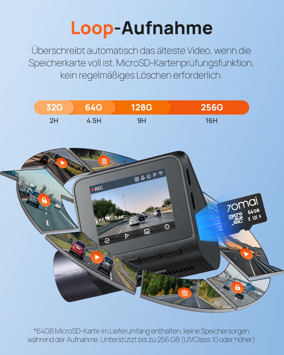 Thumbnail 5 de 70mai A410 Dash Cam 2.5K vorne+hinten