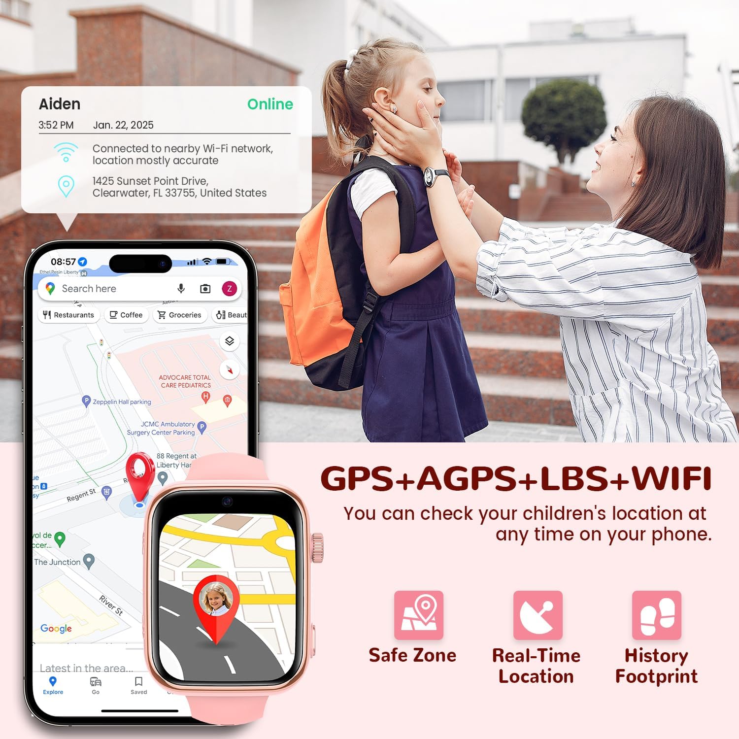 Detalle 2 de Montre connectée 4G Enfant Appels Vidéo