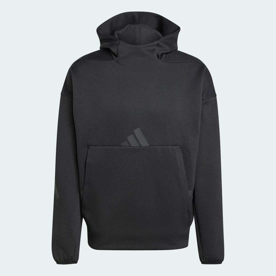 Detalle de Sudadera con capucha Z.N.E. de Adidas — estilo y comodidad en negro