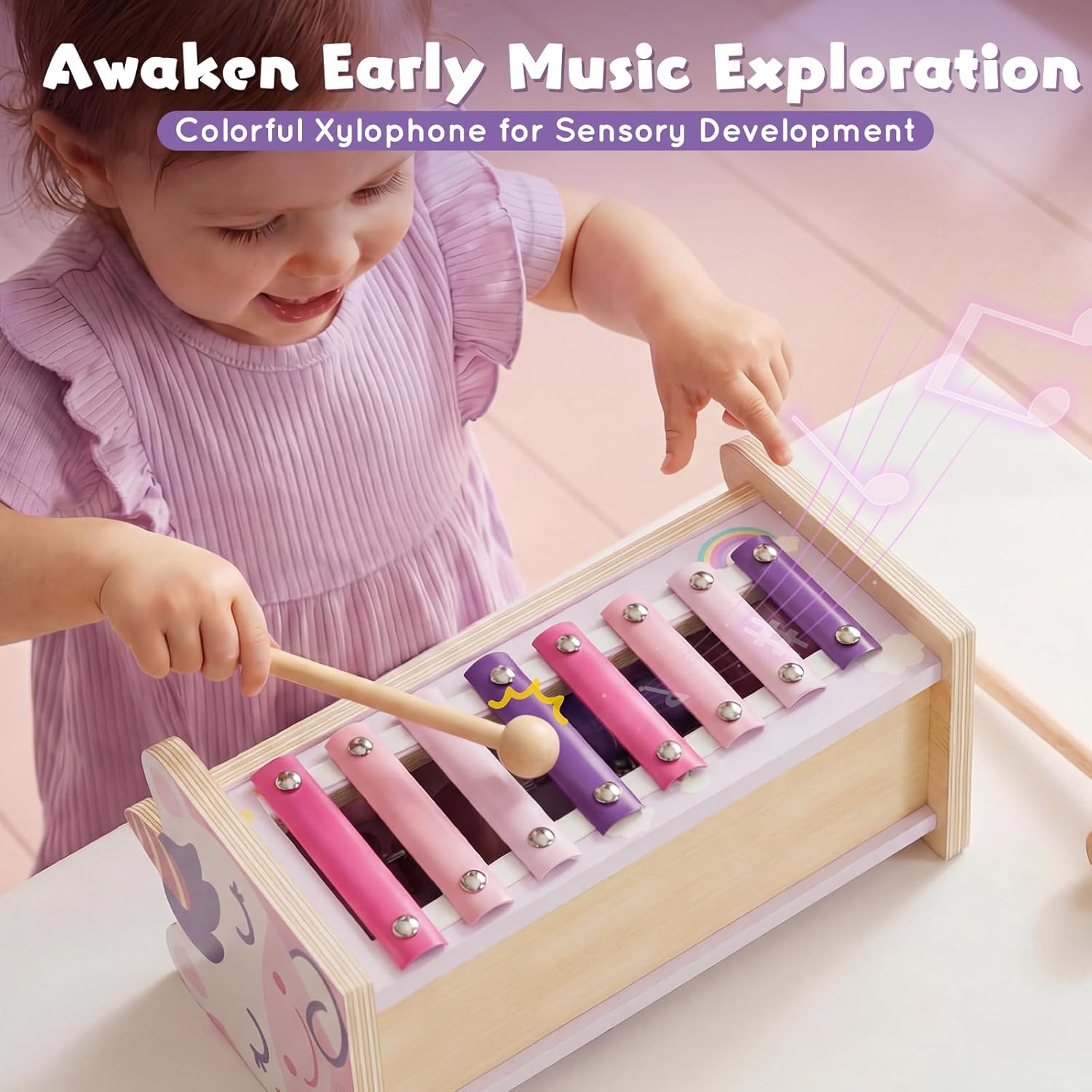 Thumbnail 4 de Lehoo Castle Montessori wooden hammering & xylophone play set for 1–3 year old girls