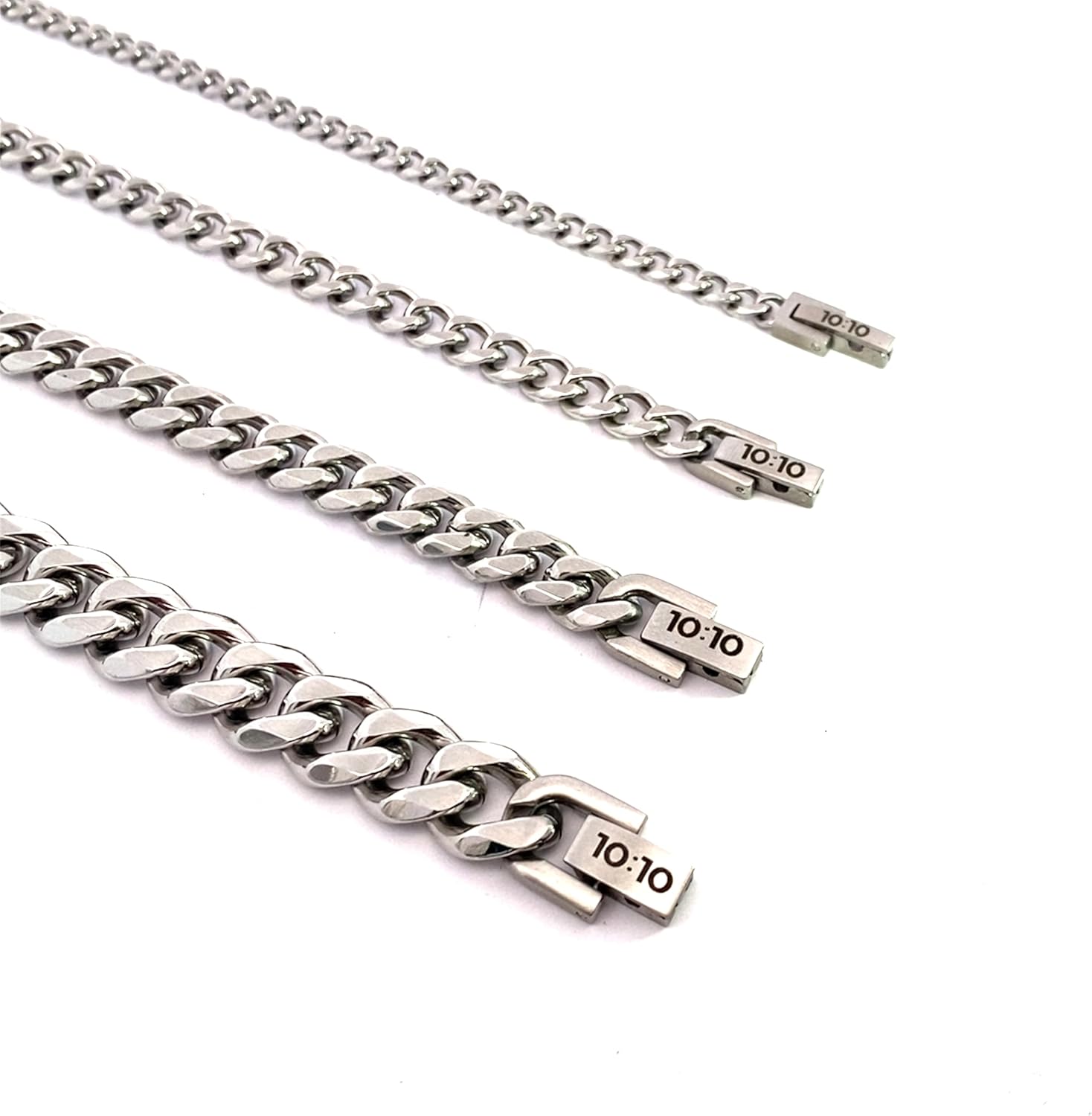 Thumbnail 6 de 10:10 Bracciale Uomo Catena Cubana Grumetta in Acciaio Inox con Finitura PVD