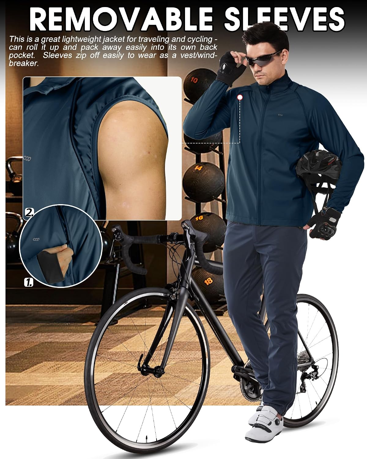Detalle 2 de 33,000ft Herren-Fahrradjacke wasserdicht 8.000 mm