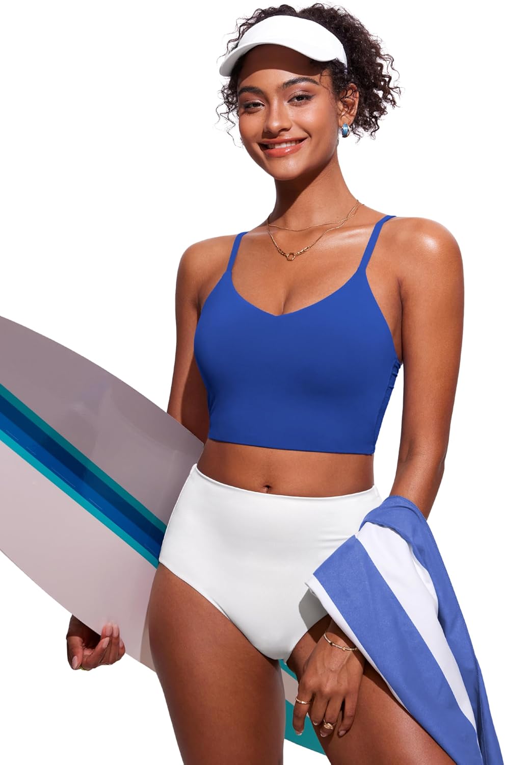Detalle de CRZ YOGA Hauts de Bikini Fins Bretelles Réglables Athlétique Séchage Rapide - Femmes