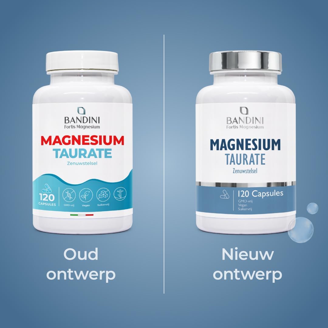 Detalle de Bandini Magnesiumtauraat 2.000 mg, 120 vegan capsules, 160 mg elementair magnesium