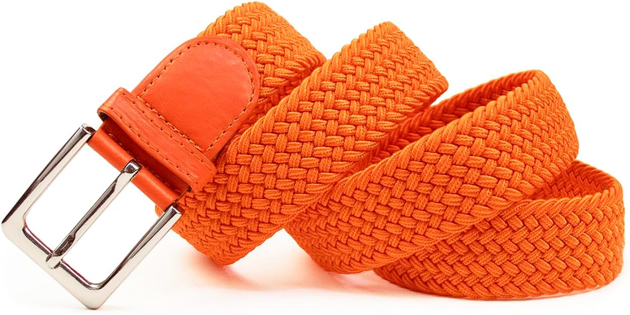 Detalle de Glamexx24 Elastischer Gürtel Unisex – Geflochtener Stretchgürtel ohne Löcher, 3,5 cm Breite