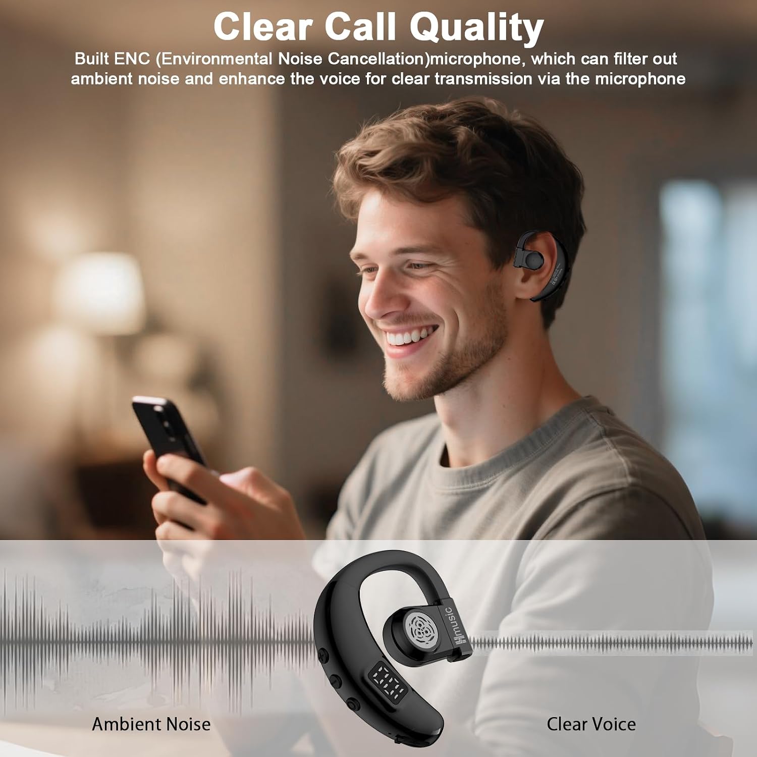 Thumbnail 5 de Hmusic V5.4 Bluetooth headset 20Hrs talking