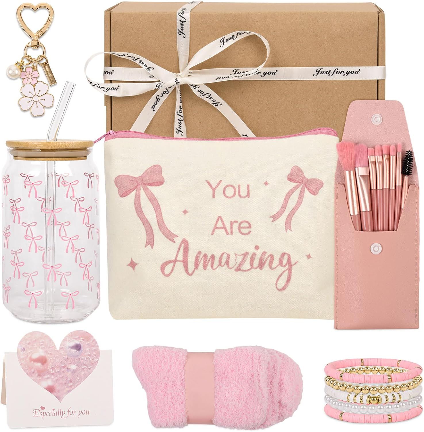 Detalle de Kococaty CU-01 cadeauset voor meisjes met glazen beker en roze accessoires
