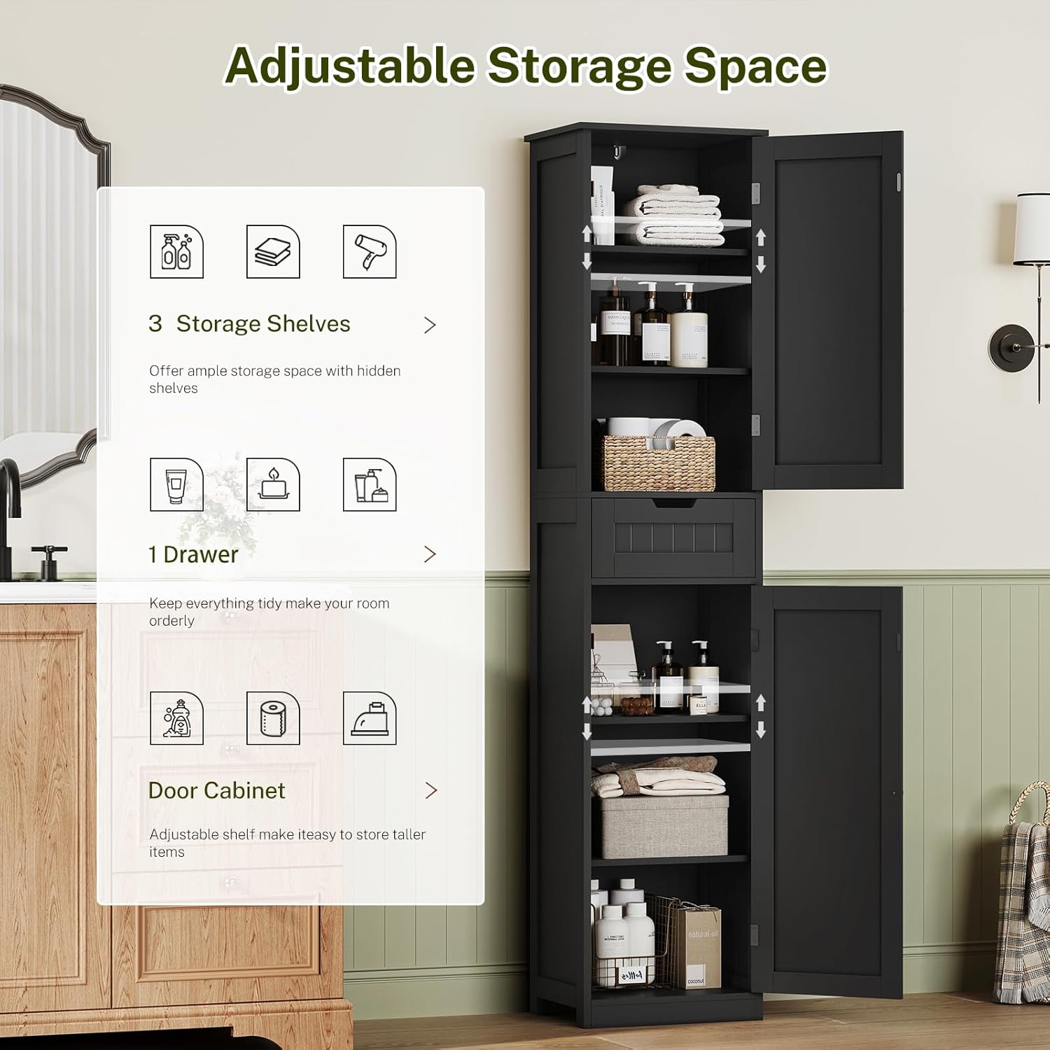 Thumbnail 5 de TEENFON Storage Cabinet 66.9" Tall