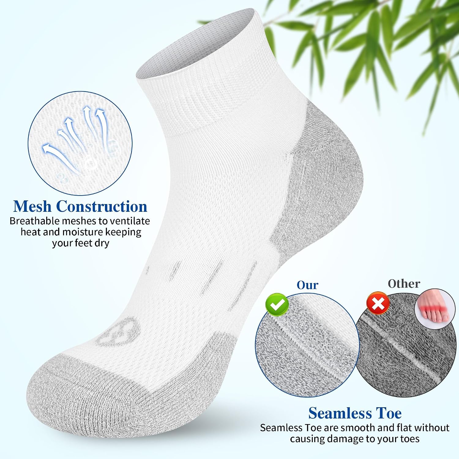 Detalle 2 de NOLUNT Diabetic Socks, 6 Pairs