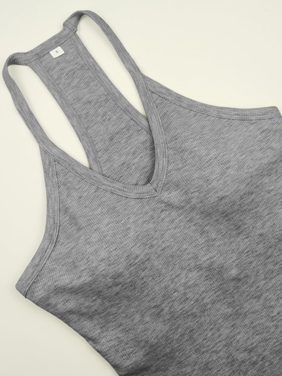 Thumbnail 2 de Jar of Love Women's Workout Tank Top with Built-in Shelf Bra — V-Neck Racerback Ribbed Cami