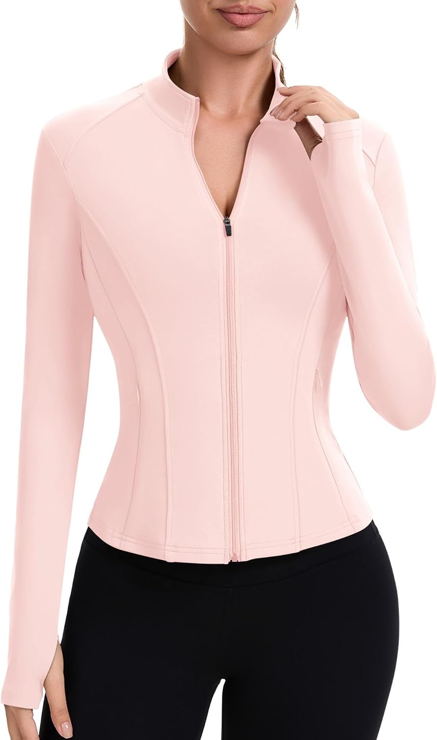 Thumbnail 6 de ZHENWEI Women's Cropped Workout Jacket, Nylon-Spandex Blend