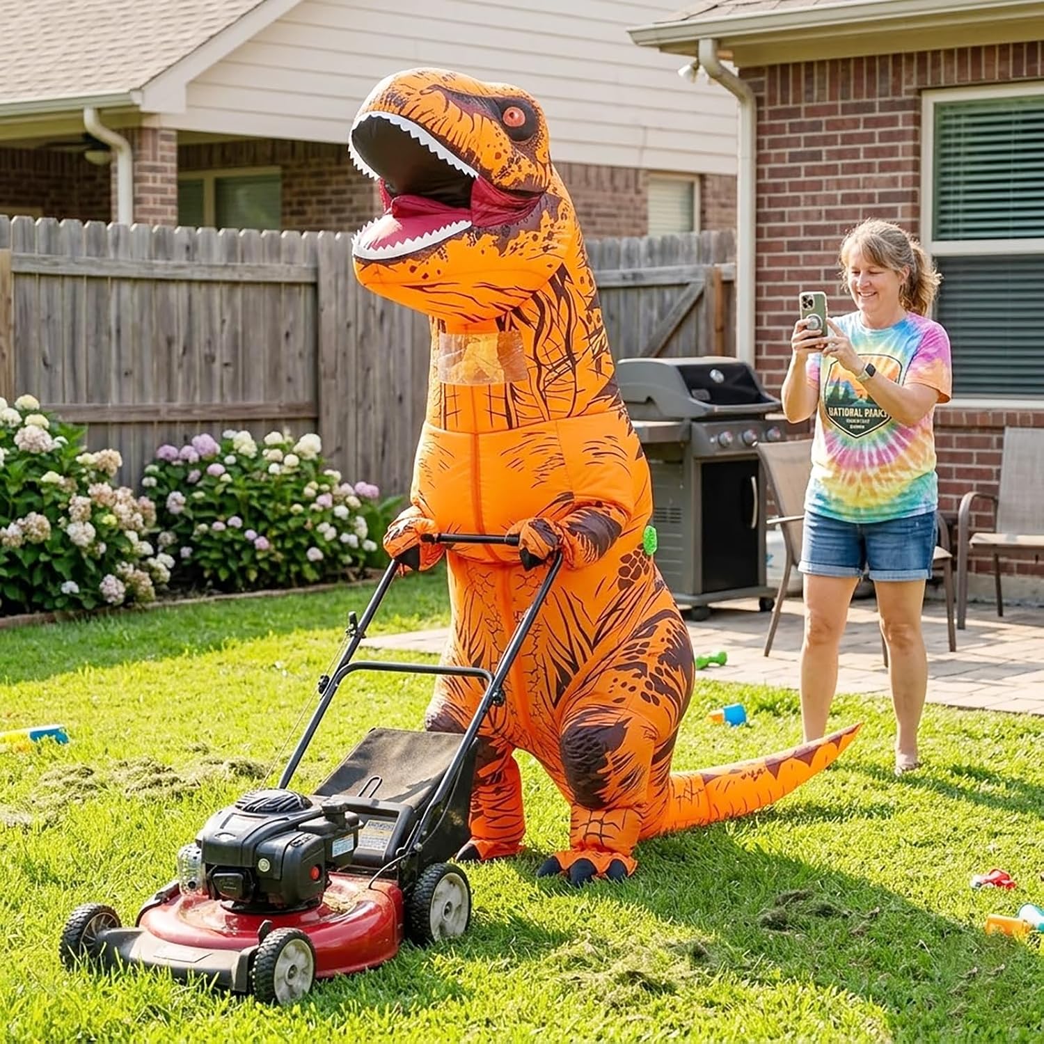 Detalle de MASTAOUTDOOR Inflatable T-Rex Costume for Adults, Full-Body Halloween Suit