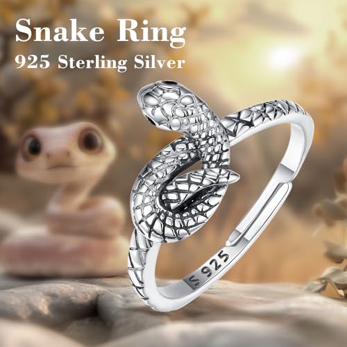 Thumbnail 5 de INFUSEU Anillo Serpiente para Mujer en Plata de Ley 925, trenzado, ajustable (abierto) 7-8, estilo celta vintage