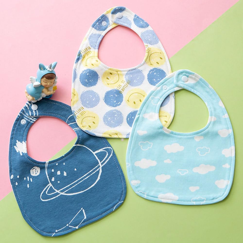 Thumbnail 1 de SLOSH Bavaglini impermeabili lavabili 3 strati per neonati e bambini piccoli (con bottoni regolabili) — confezione da 6