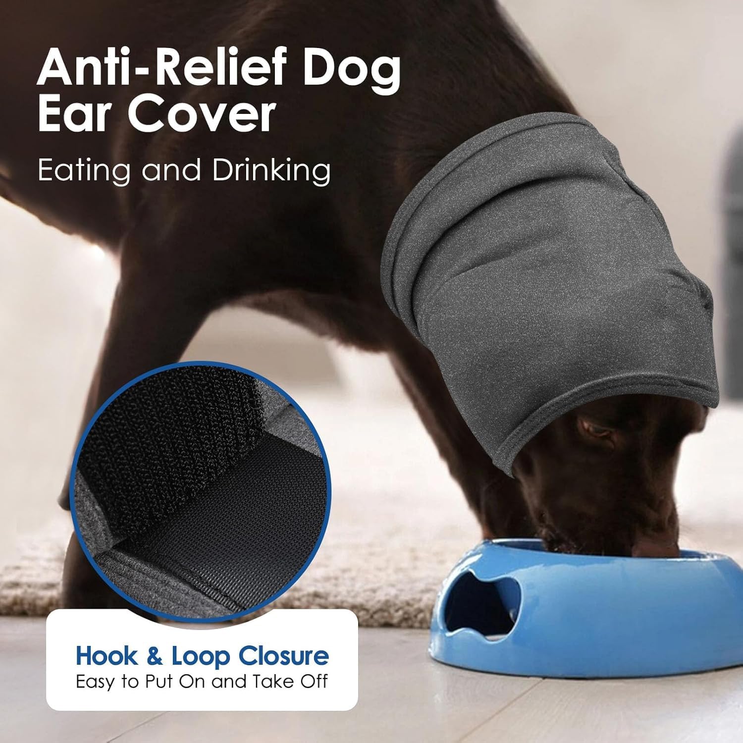 Thumbnail 5 de AOFITEE Dog Calming Hoodie with Noise-Reducing Ear Muffs (LightGrey, XL)