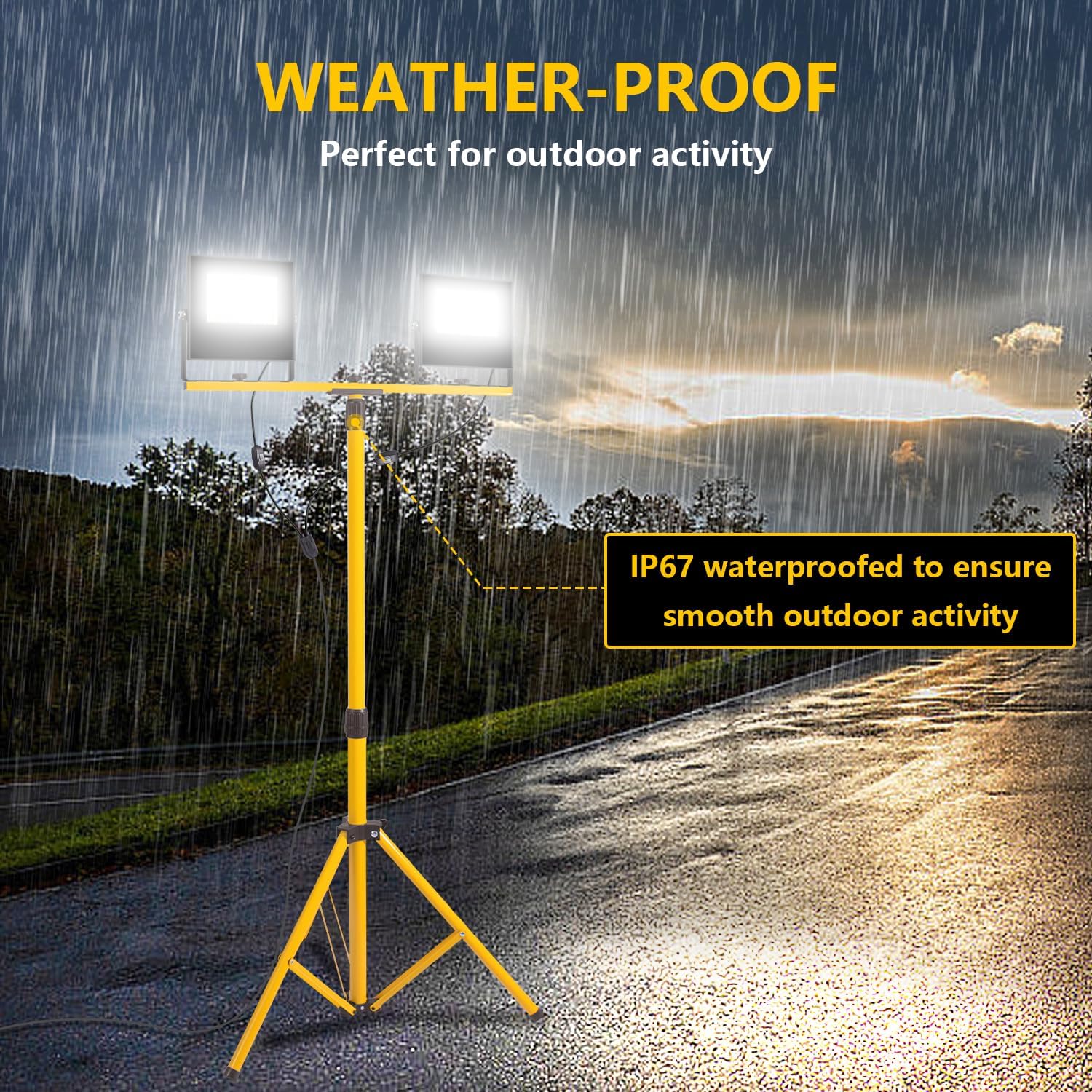 Detalle 1 de TEXTHELL TWD120W-02 LED Work Light, 24,000 Lumens, 2 Heads, IP67