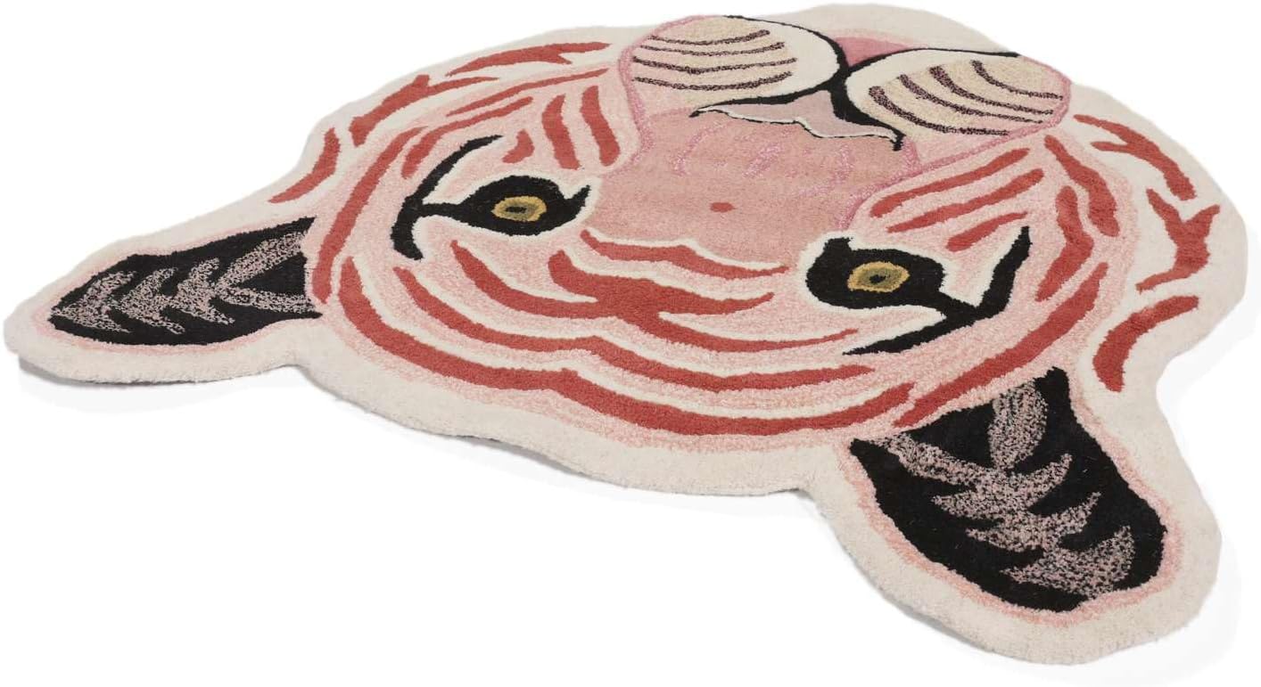Detalle 2 de RugVista Me Tiger Kids’ Rug, 100 x 100 cm, Pink, Medium Pile
