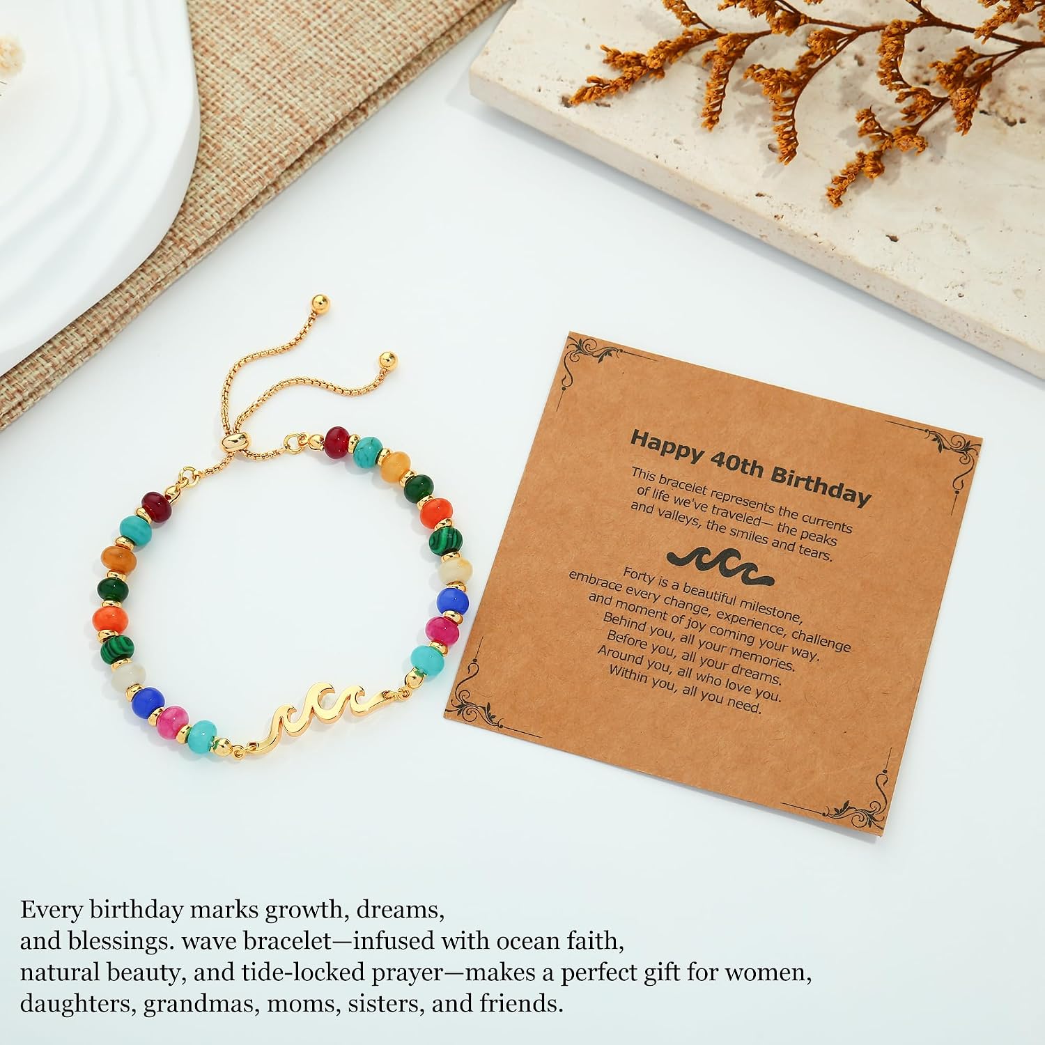 Detalle 1 de DIFTIDDY Wave Bracelet with 6mm Natural Stones