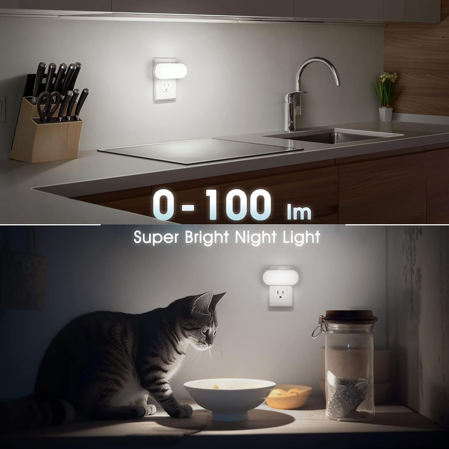 Thumbnail 6 de DORESshop NL007 Plug-In LED Night Light, Dimmable 0–100 Lumens, Dusk-to-Dawn Sensor