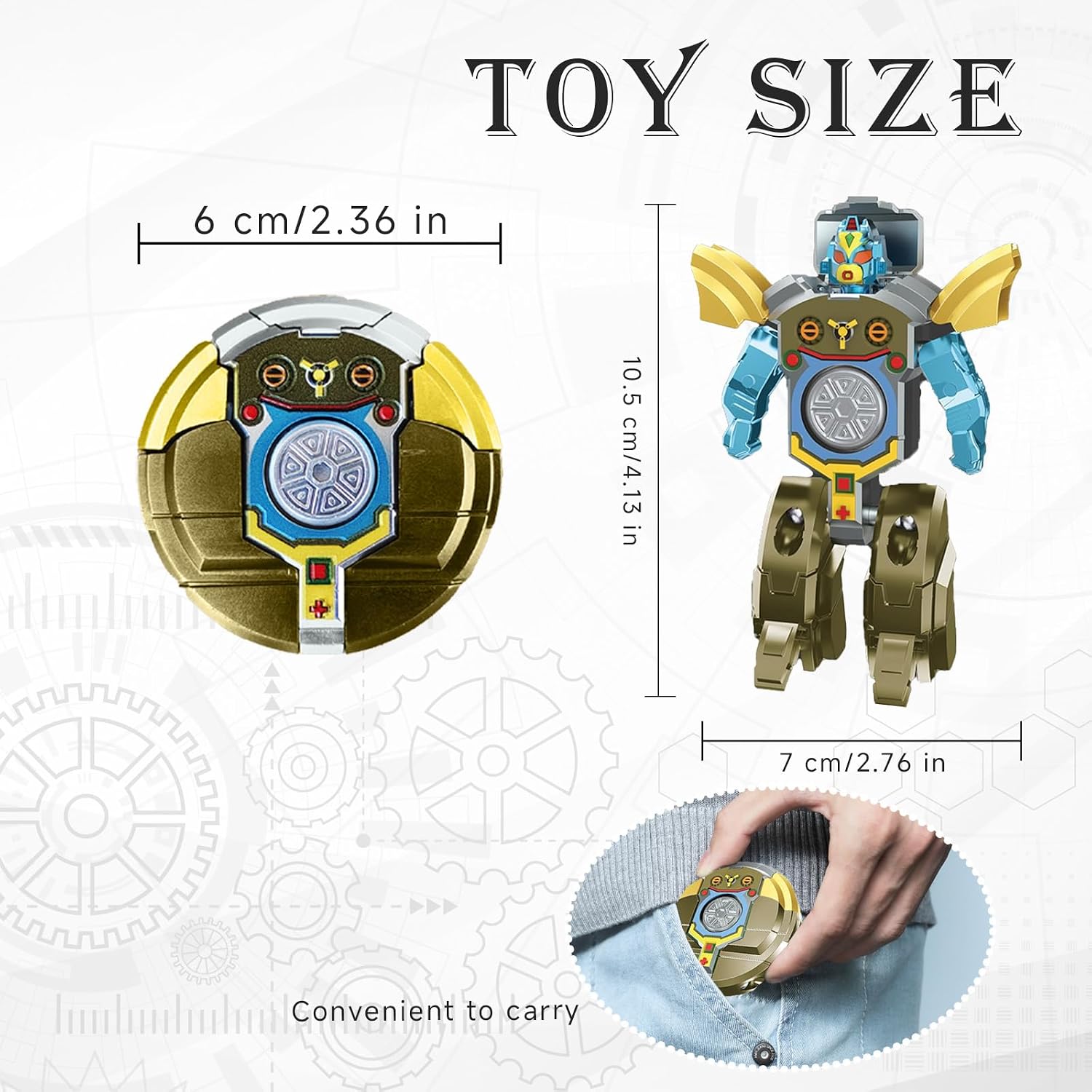 Thumbnail 5 de CudTrove BXTL-001 transformeerbare fidgetspinner en robot, groen