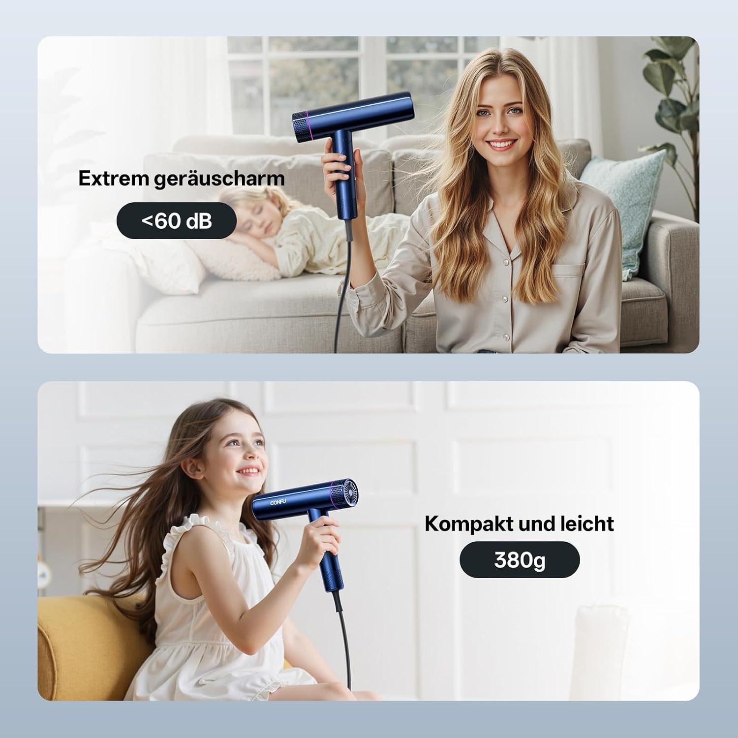 Thumbnail 5 de CONFU Ionen Föhn 1700W Klappbar Reisefön