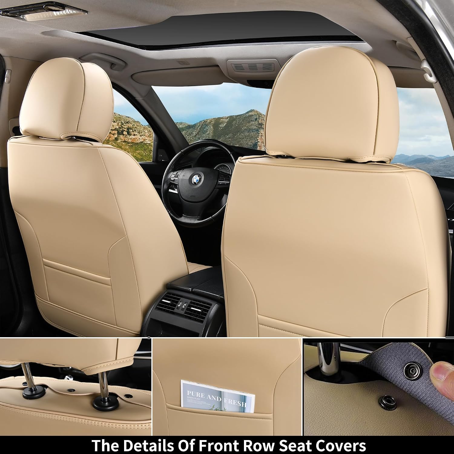 Detalle 2 de Coverado Perforated Nappa Leather Seat Covers 2-Pack