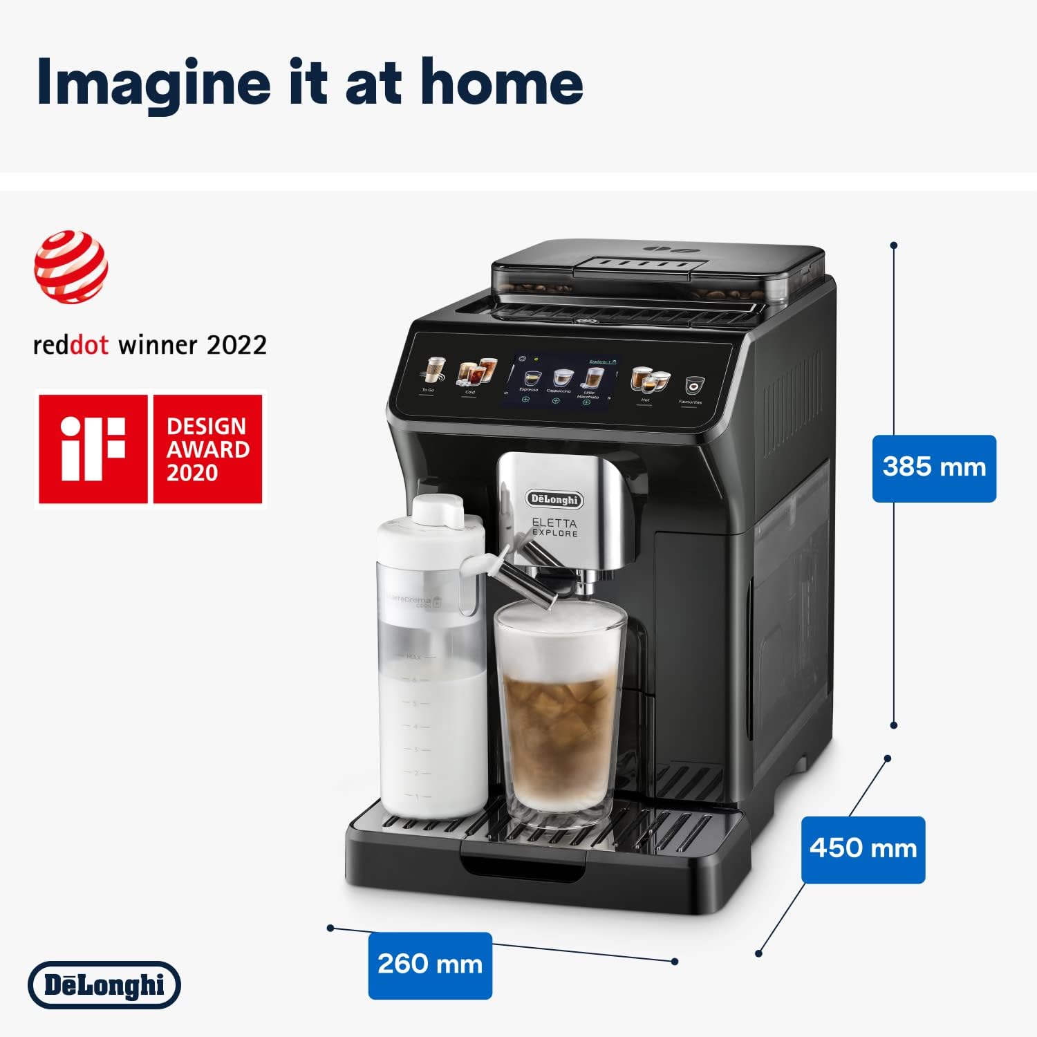 Thumbnail 2 de De'Longhi Eletta Explore Cold Brew ECAM452.67.G — Barista Coffee Machine with LatteCrema Hot & Cool