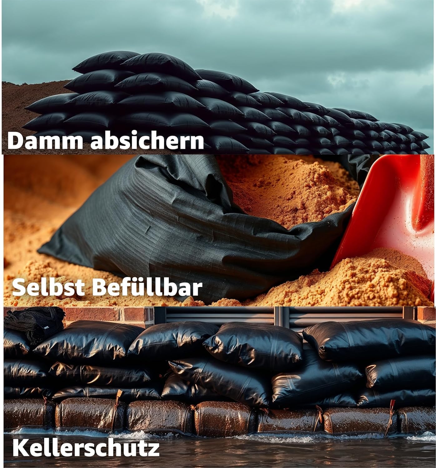 Thumbnail 3 de Sack & Gewebesack 10x Sandsäcke 40x50 cm für Hochwasserschutz