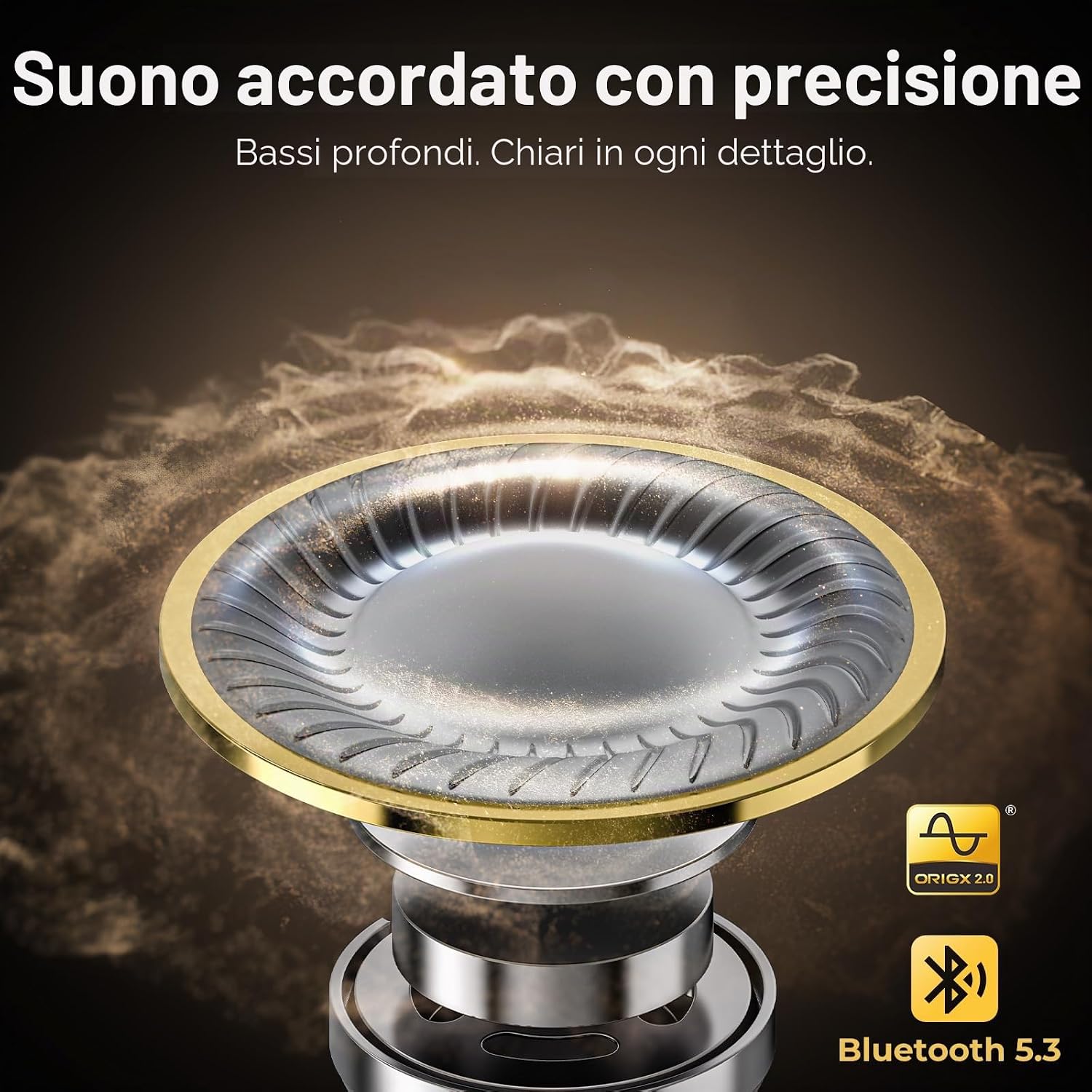 Detalle 2 de TOZO T10: cuffie Bluetooth 5.3 con controllo touch, EQ OrigX 2.0 e 55 ore di autonomia