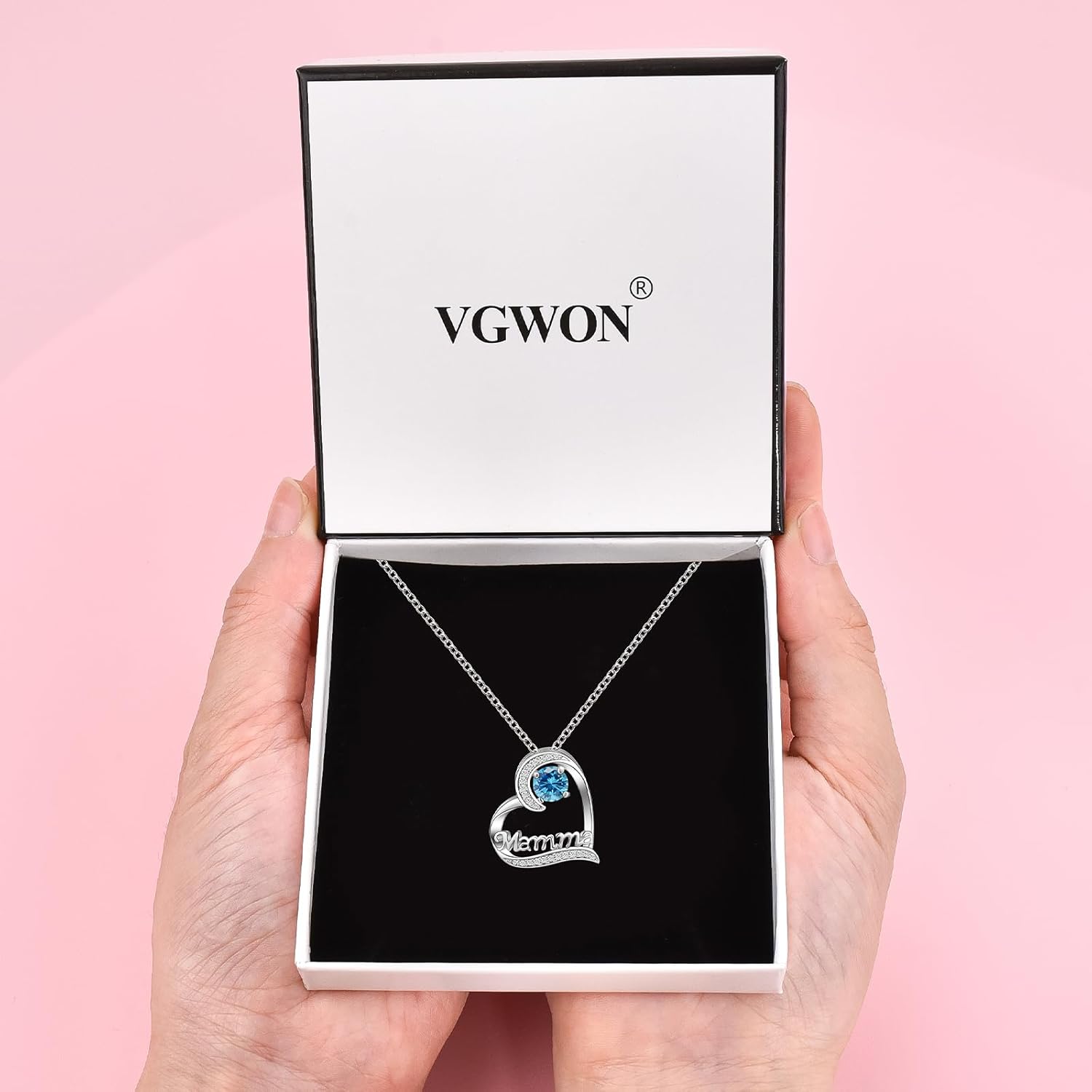 Thumbnail 4 de VGWON Collana per Festa della Mamma con pendente a cuore in acciaio inox