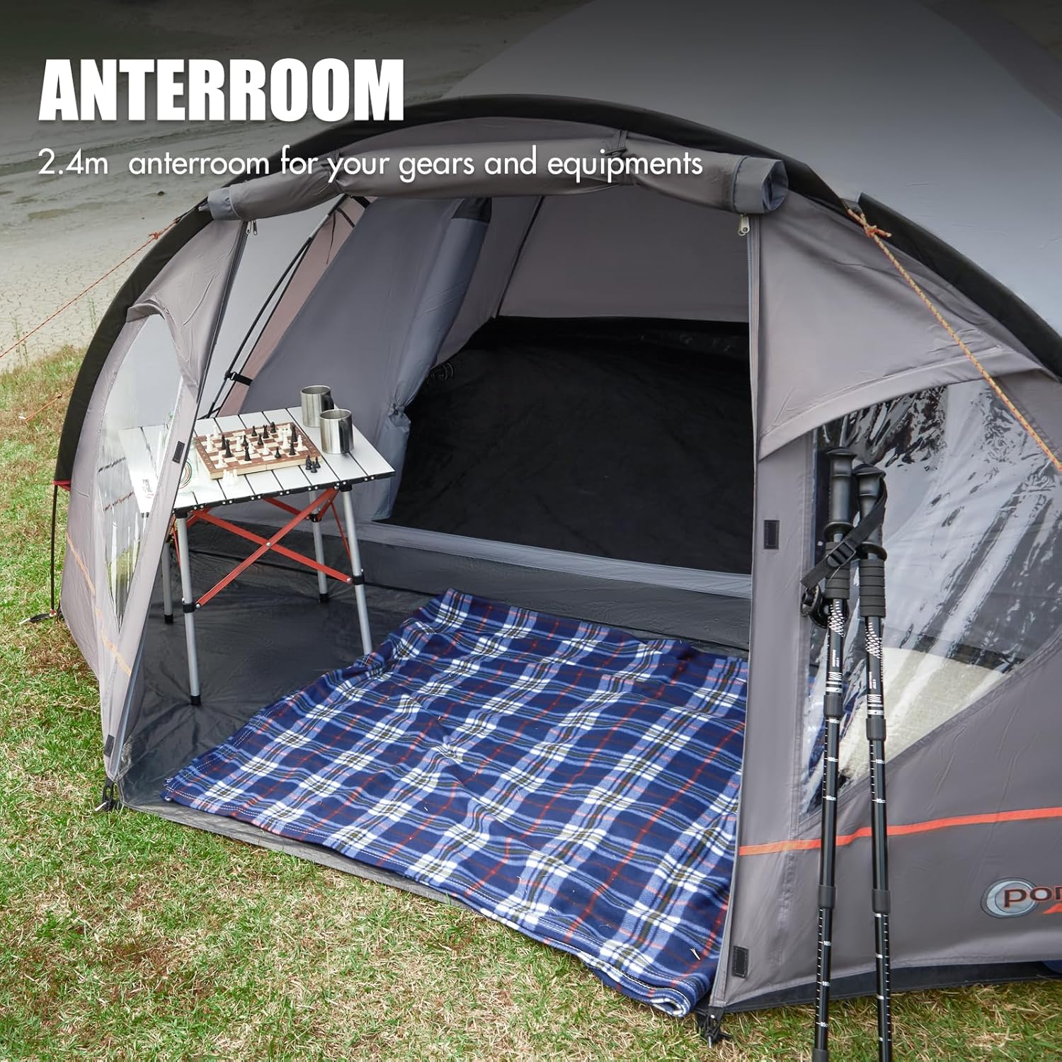 Thumbnail 2 de Portal 3-4 Man Tent with Porch: Lightweight Family Dome for 3–4