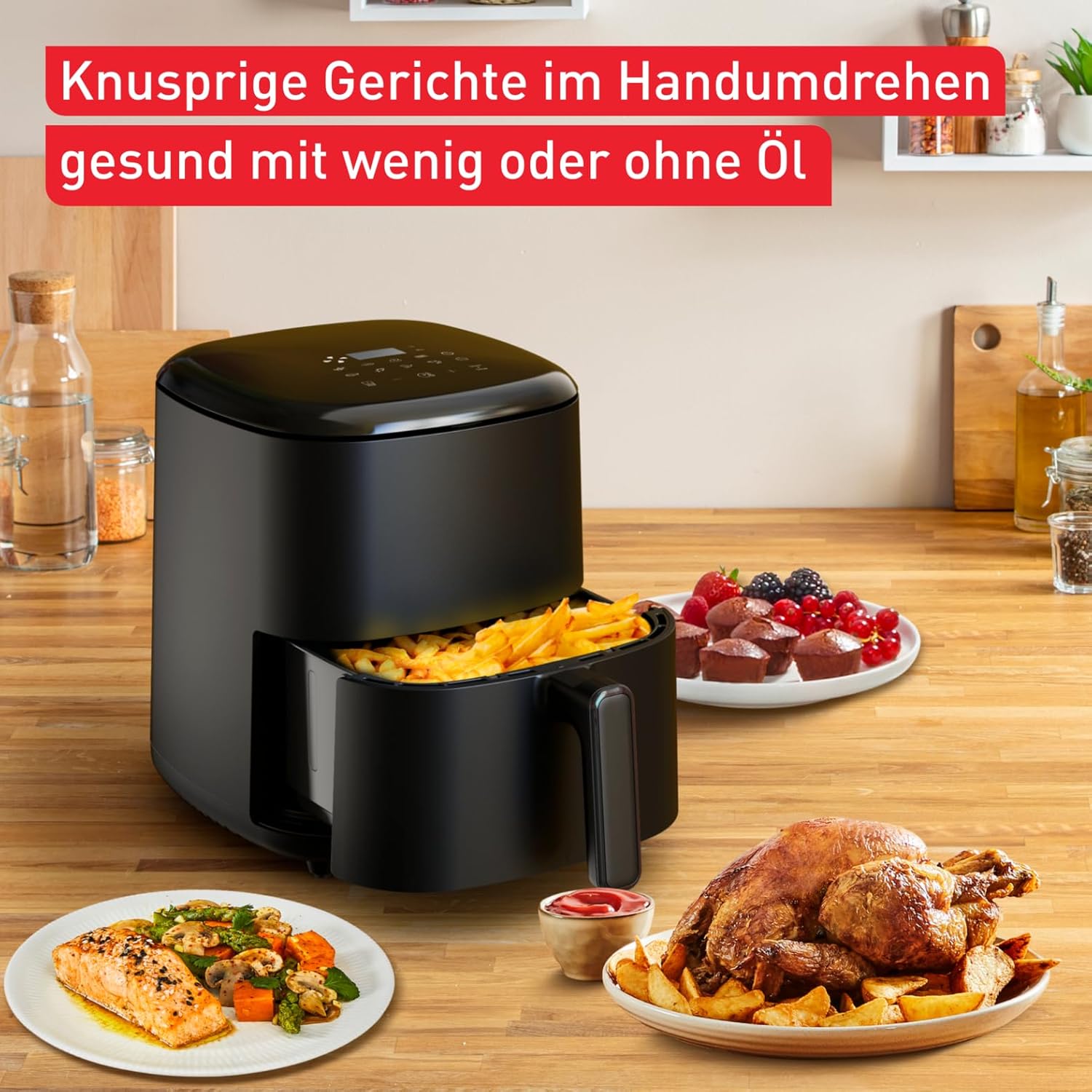 Thumbnail 1 de Tefal Easy Fry Max Heißluftfritteuse EY2458 (5-L-Airfryer) – kompakt für knusprige Pommes & saftiges Fleisch mit wenig Öl