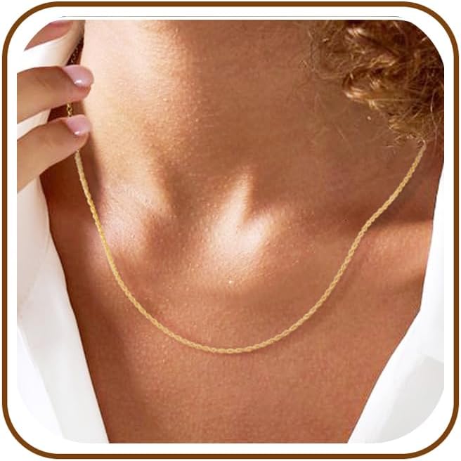 Thumbnail 6 de DORANA 1.5mm Silver Twisted Rope Chain Necklace (S925) — adjustable length sterling silver chain