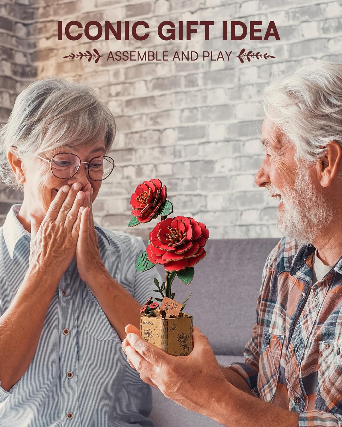 Thumbnail 4 de rowood 3D Puzzle Rote Kamelie – DIY-Blume aus Holz zum Zusammenbauen