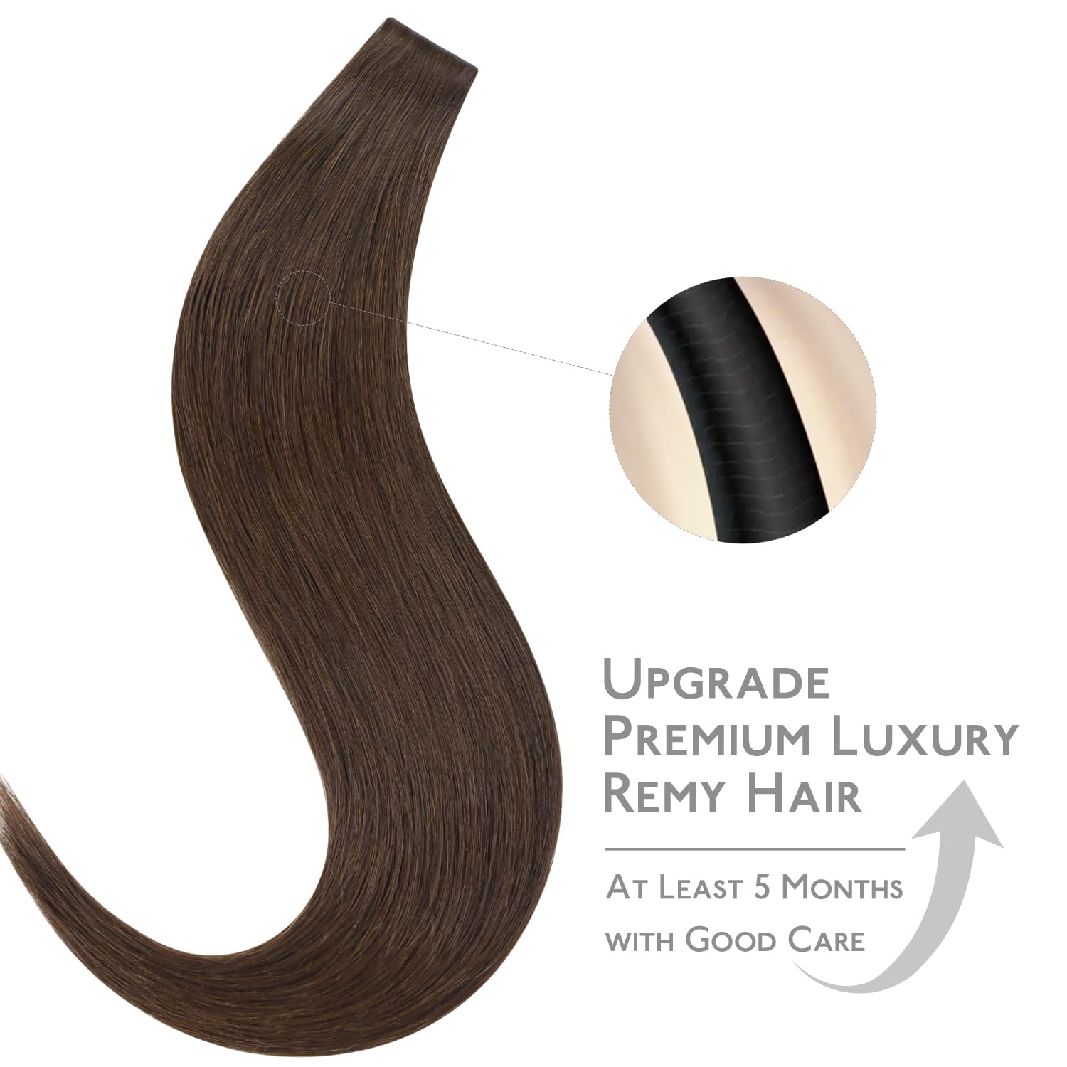 Thumbnail 4 de WENNALIFE Invisi Edge Tape-In Human Hair Extensions (Chocolate Brown) — 20 Inch, 50g, 20pcs