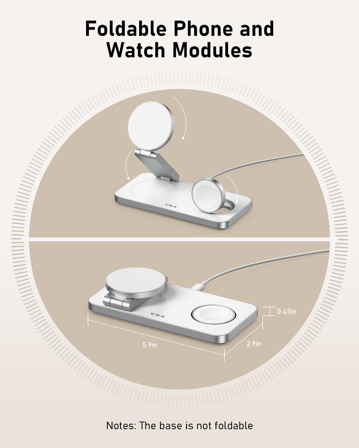 Thumbnail 4 de VBA 3 in 1 Wireless Charging Station for iPhone, Apple Watch, AirPods