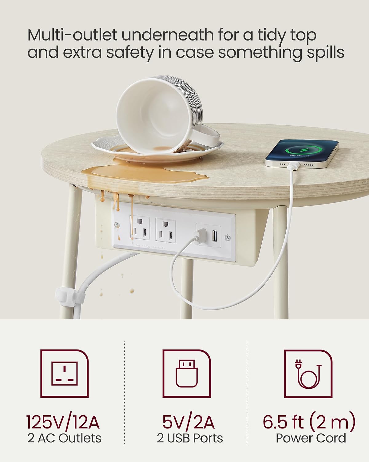 Detalle 1 de VASAGLE Side Table ULET228N01