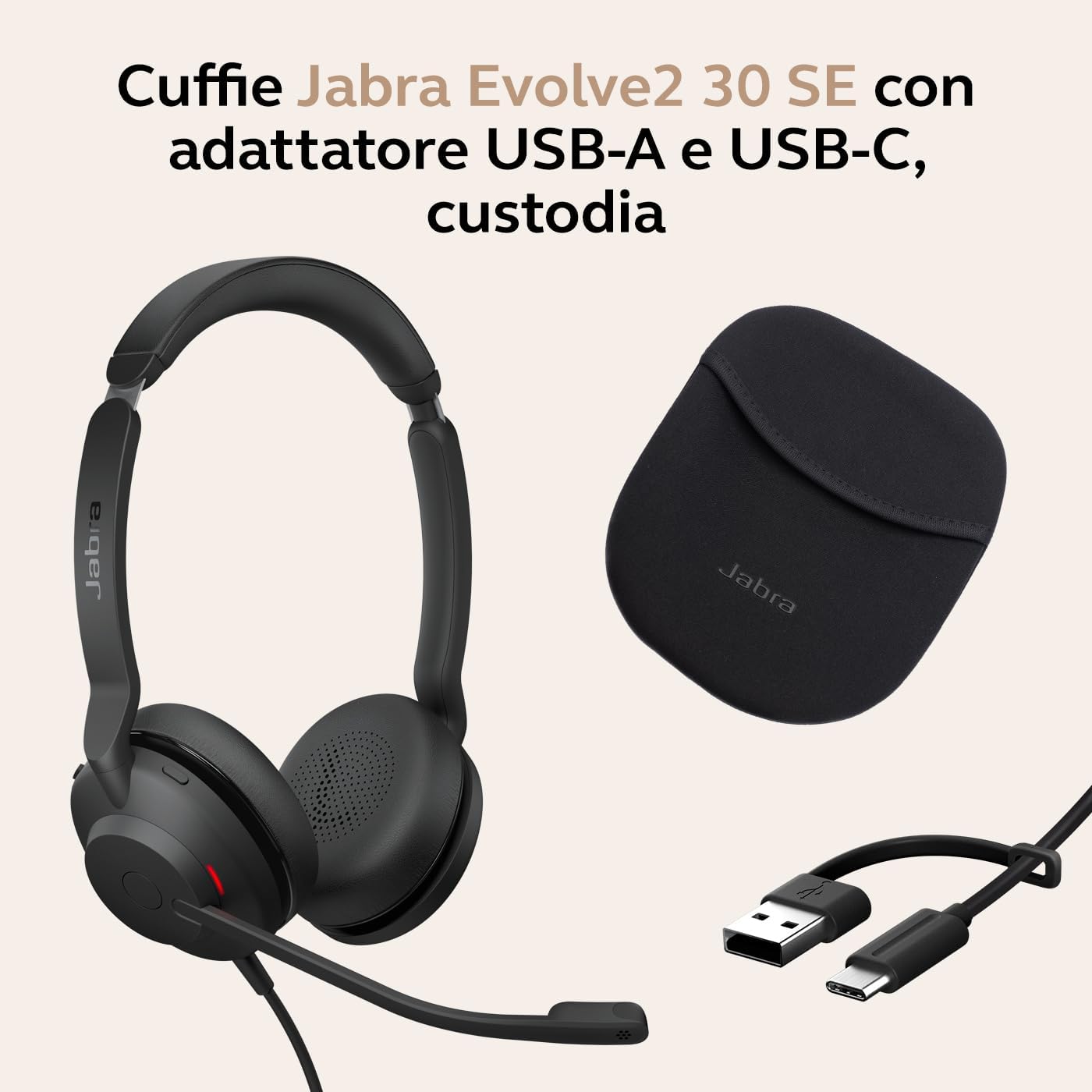 Thumbnail 6 de Jabra Evolve2 30 SE (USB-A/USB-C) cuffie con microfono con cancellazione del rumore certificate UC