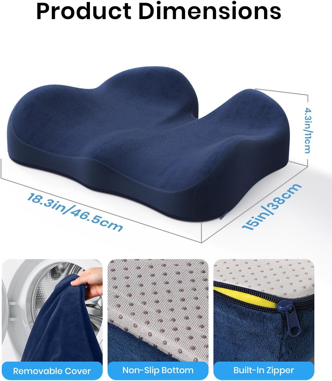 Detalle 2 de Benazcap Seat Cushion Memory Foam for Sciatica