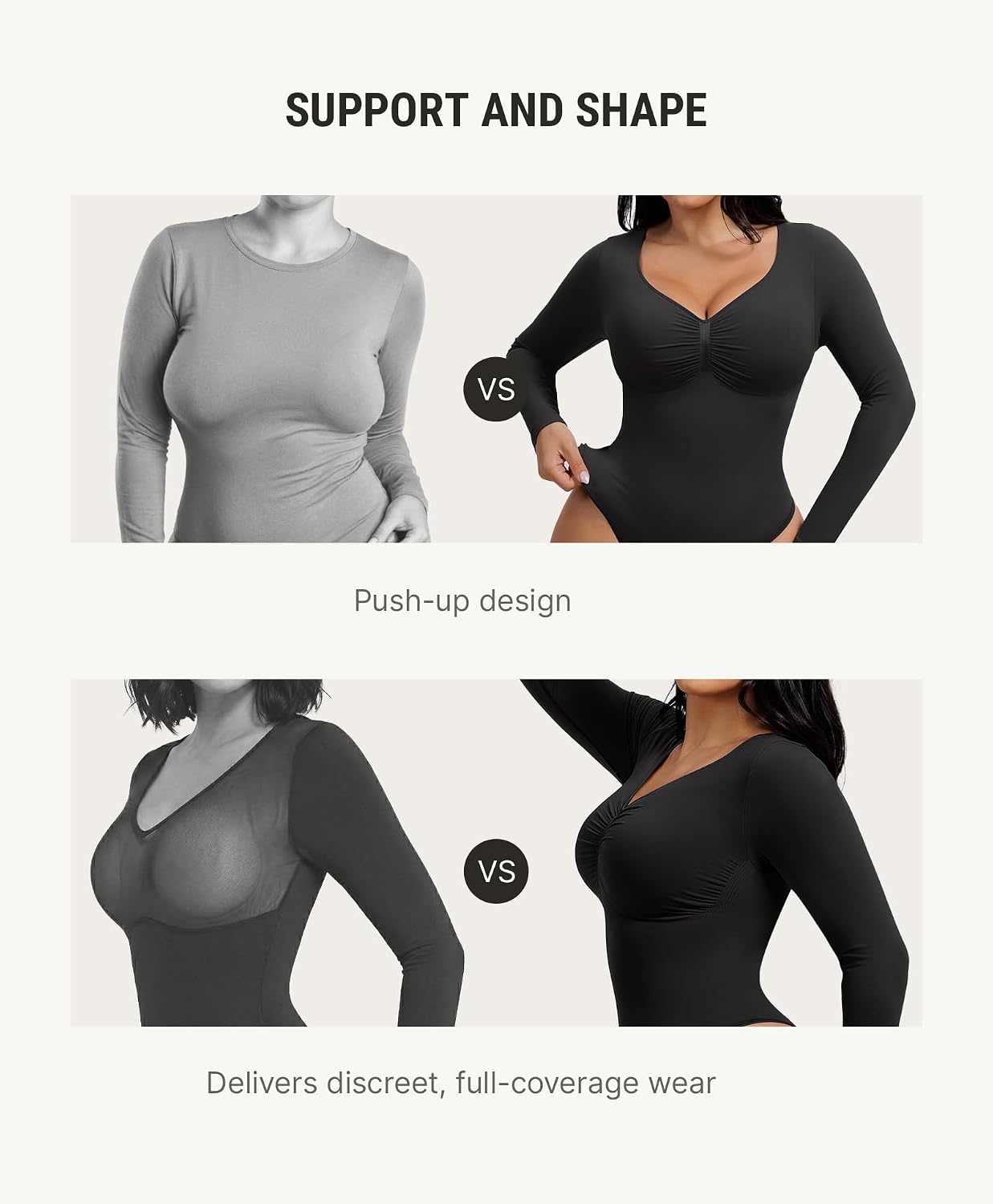 Thumbnail 4 de FeelinGirl MT240067 Long-Sleeve Shapewear Bodysuit, Light Compression