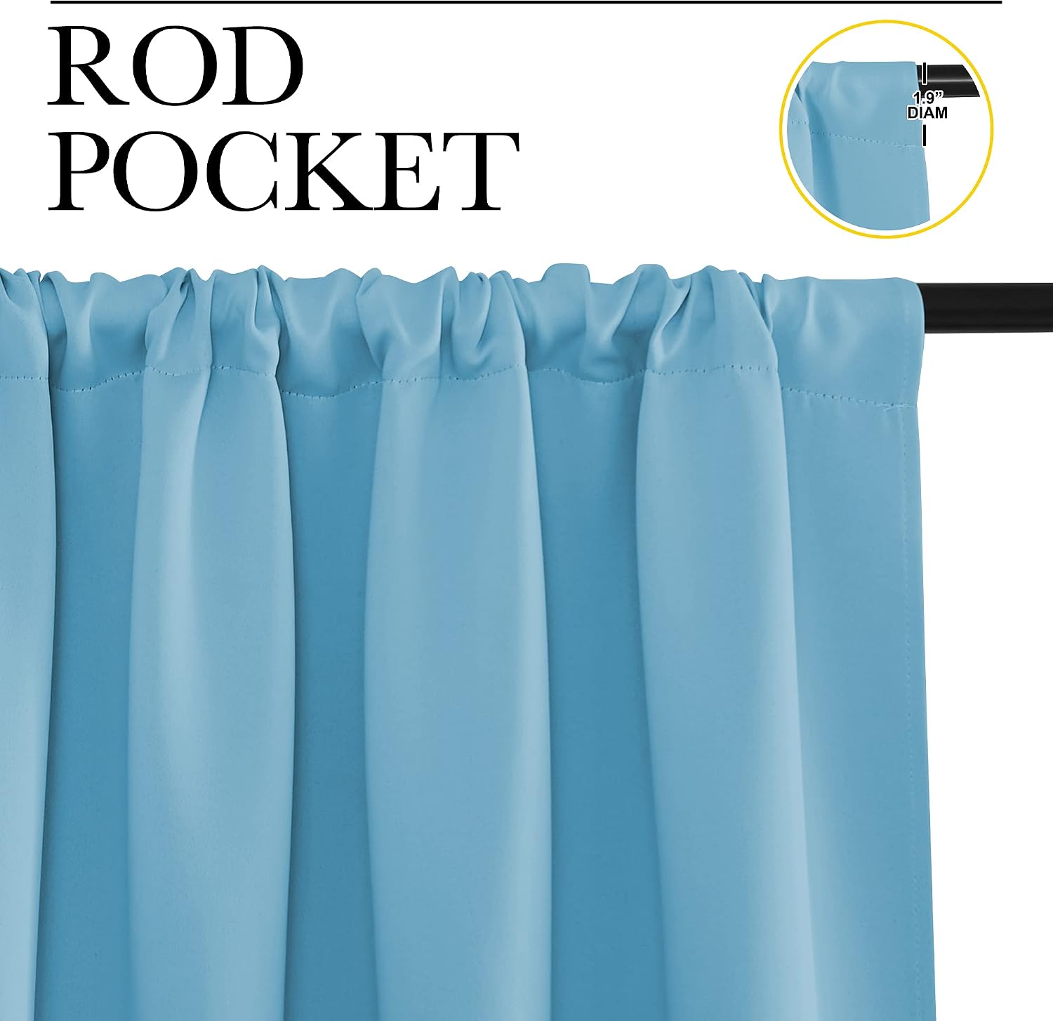 Detalle 2 de NICETOWN Blackout Kitchen Curtains 34-Inch Wide