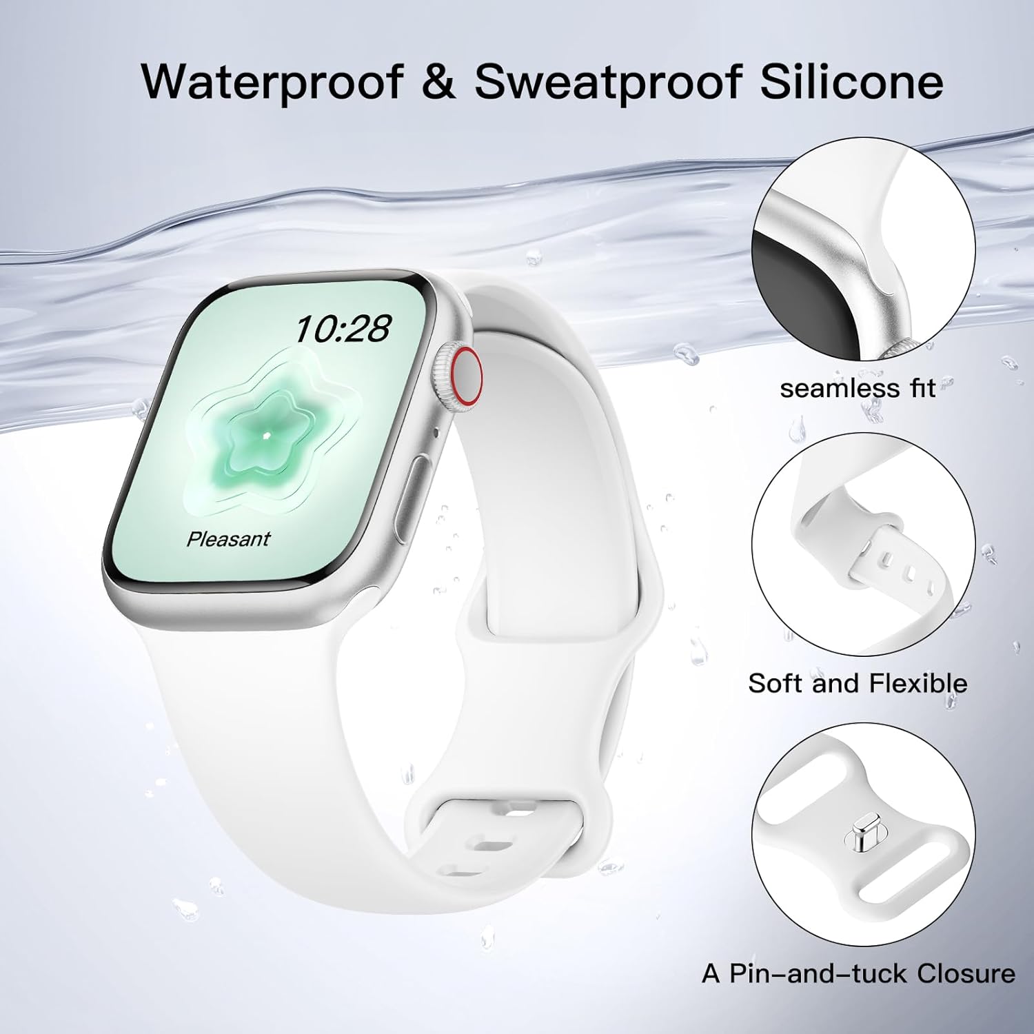 Thumbnail 2 de Yoohoo Soft Silicone Strap for Apple Watch – White