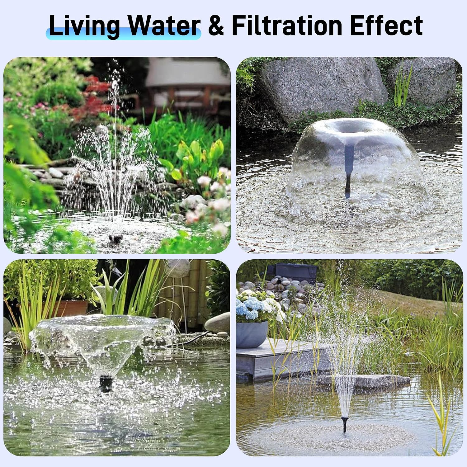 Thumbnail 2 de Biling Solar Pond Filter Kit 50W 2100 L/H: Solar-Powered Filtration for Ponds up to 4000L