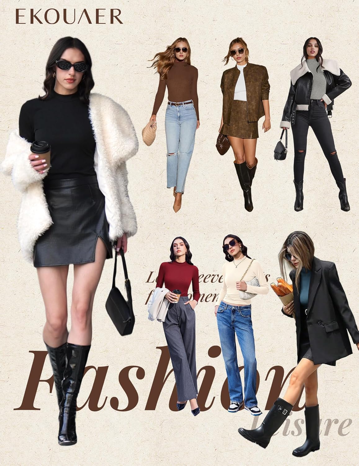 Thumbnail 4 de Ekouaer Thermal Maglia Termica Donna – confezione da 3 Manica Lunga Inverno
