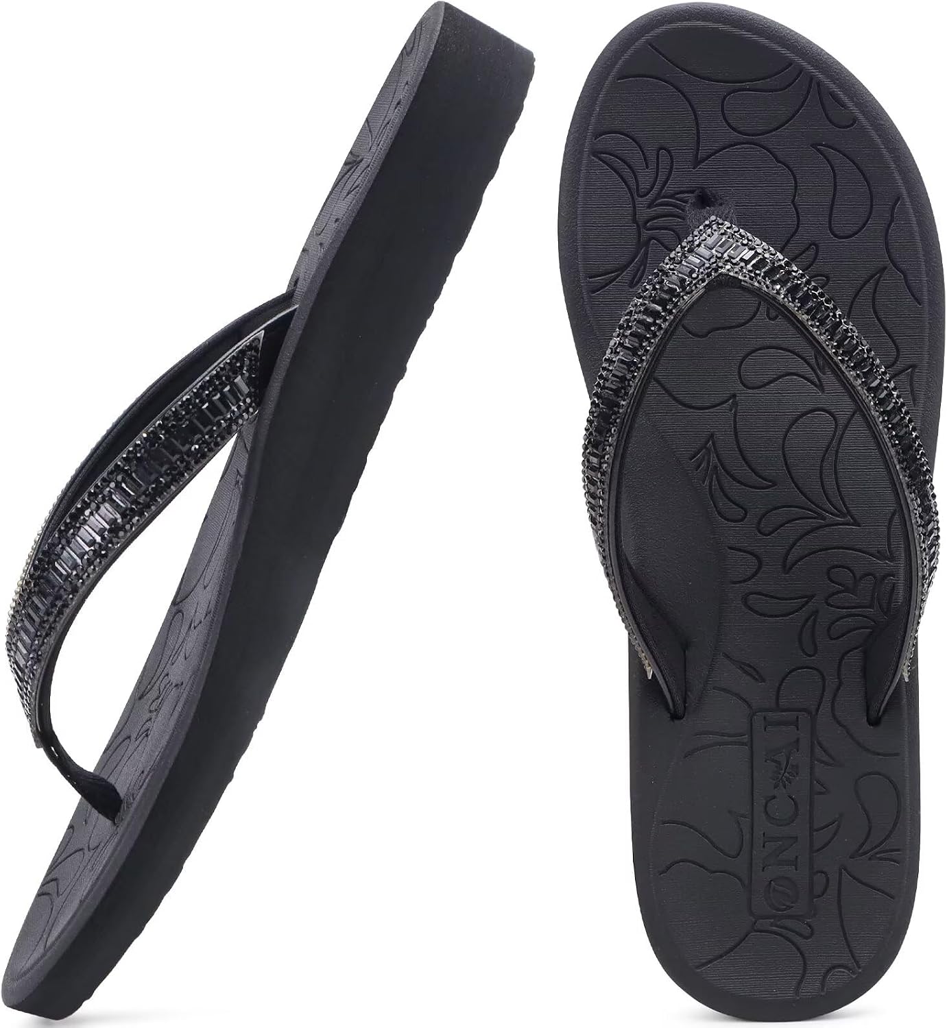 Detalle de ONCAI Women's Rhinestone Flip Flops with Arch Support