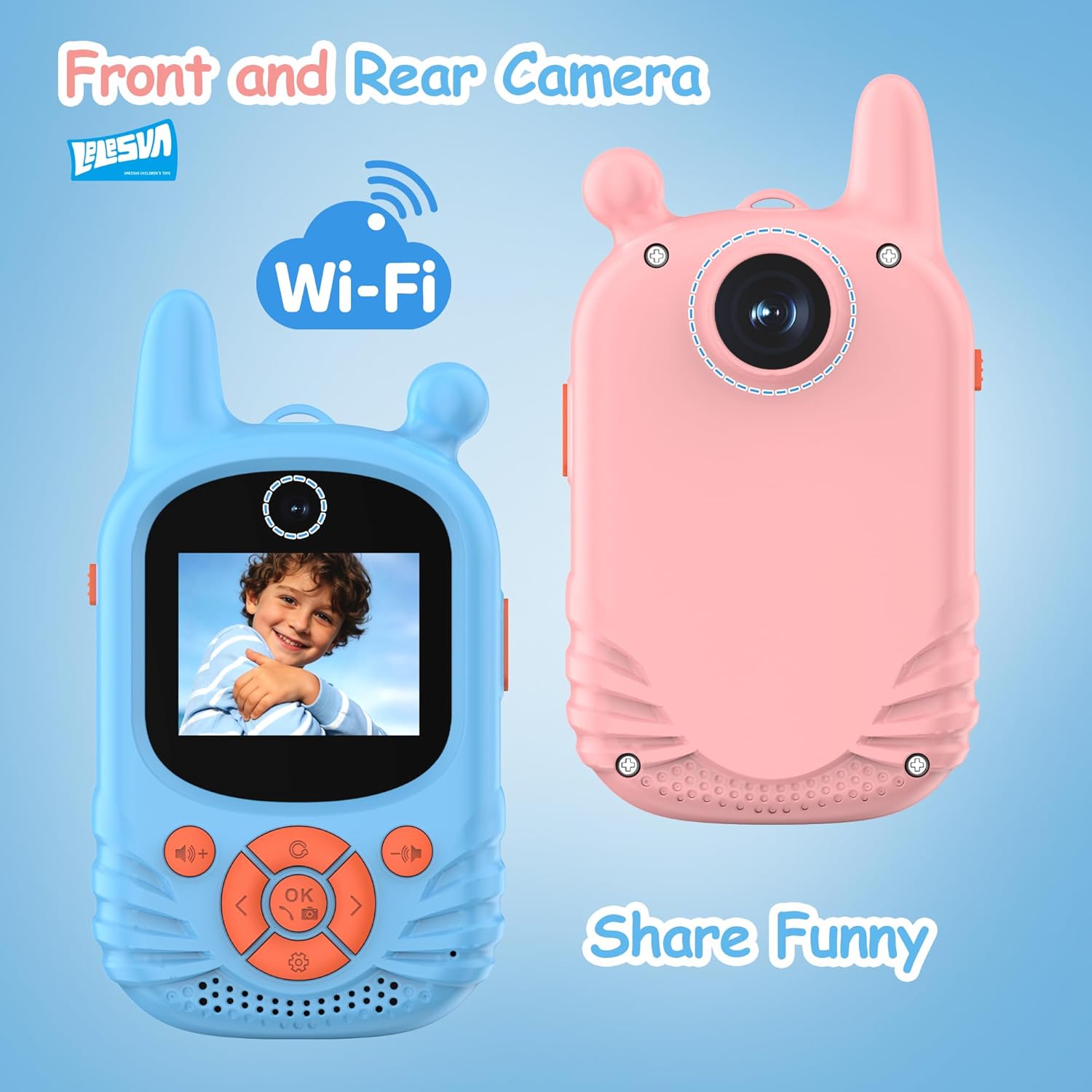Thumbnail 3 de Walkie Talkie video per bambini LELESUN – set da 2 con doppia fotocamera e ricaricabili