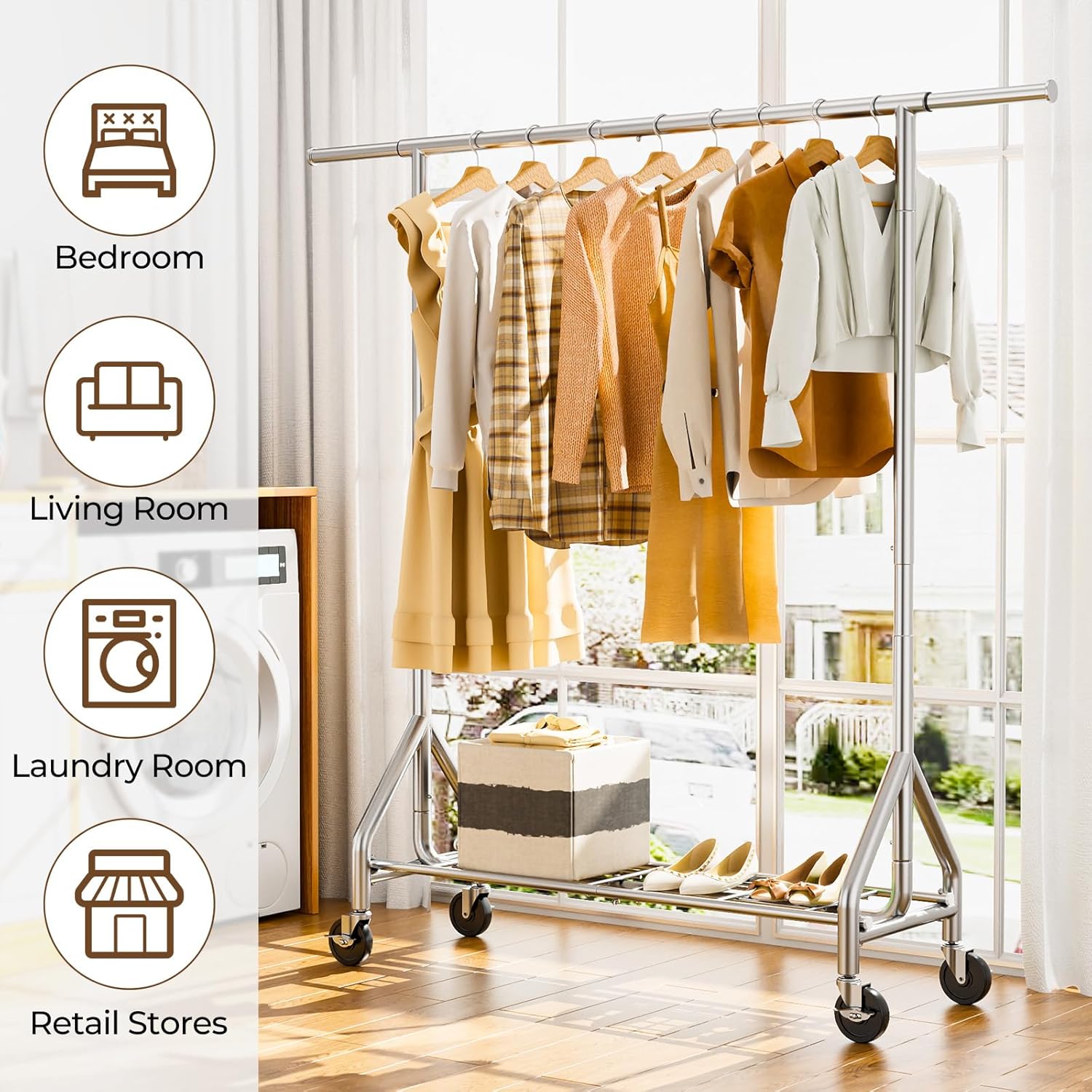 Thumbnail 6 de HYSEYY Heavy Duty Clothes Rack 450 lbs