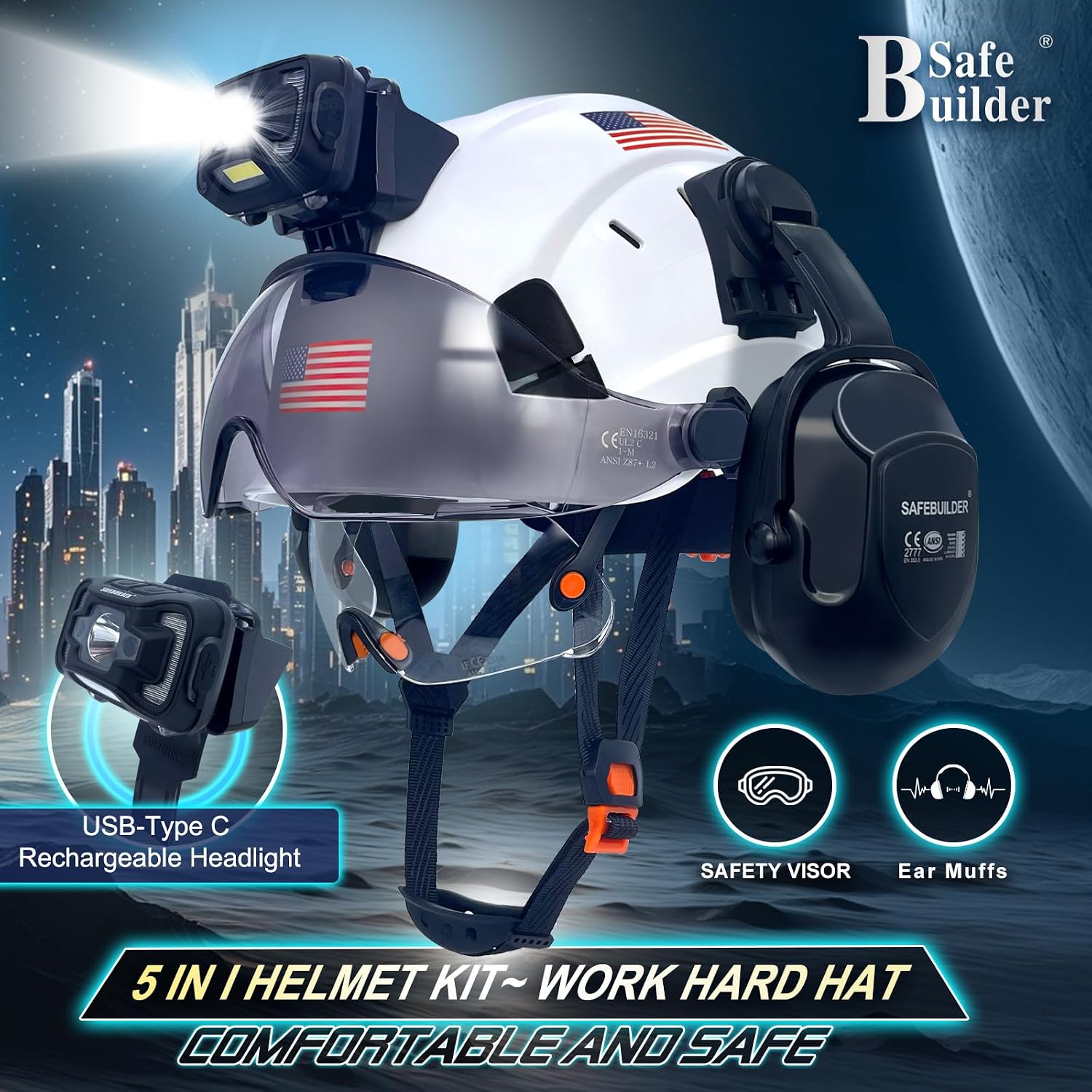 Detalle 2 de SAFEBUILDER Safety Hard Hat ABS Shell