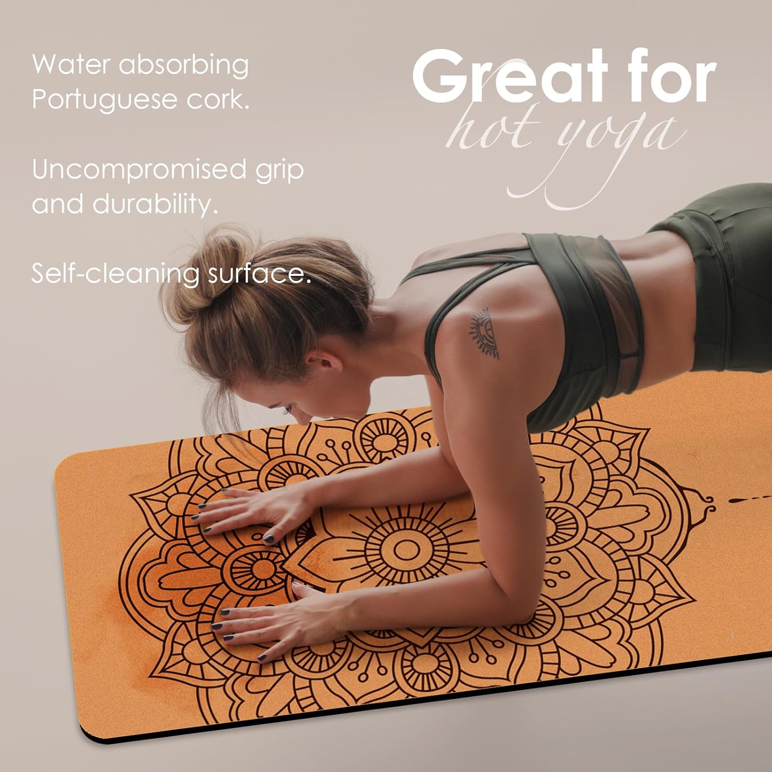Thumbnail 4 de Eco-Friendly Cork Yoga Mat with Carry Bag – Non-Slip, 4 Patterns
